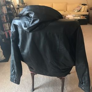 Big and Tall black leather jacket